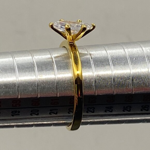 NWT NV Gold Tone 3 Pc Marquise CZ Bridal Ring Set Sz 10 Engagement Enhancers - Picture 10 of 11